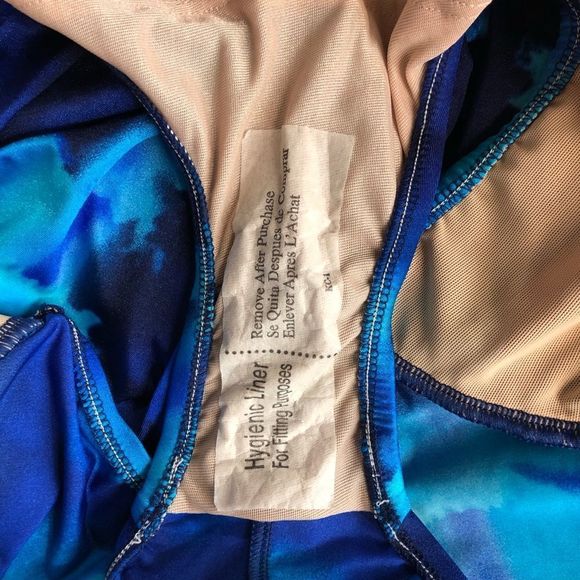 Speedo Blue Abstract Print One Piece Swimsuit Plus Size - Picture 11 of 13